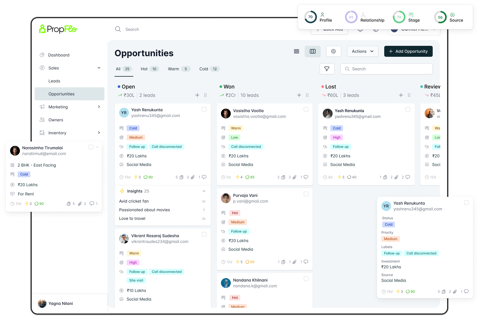 Mobile CRM Mockup